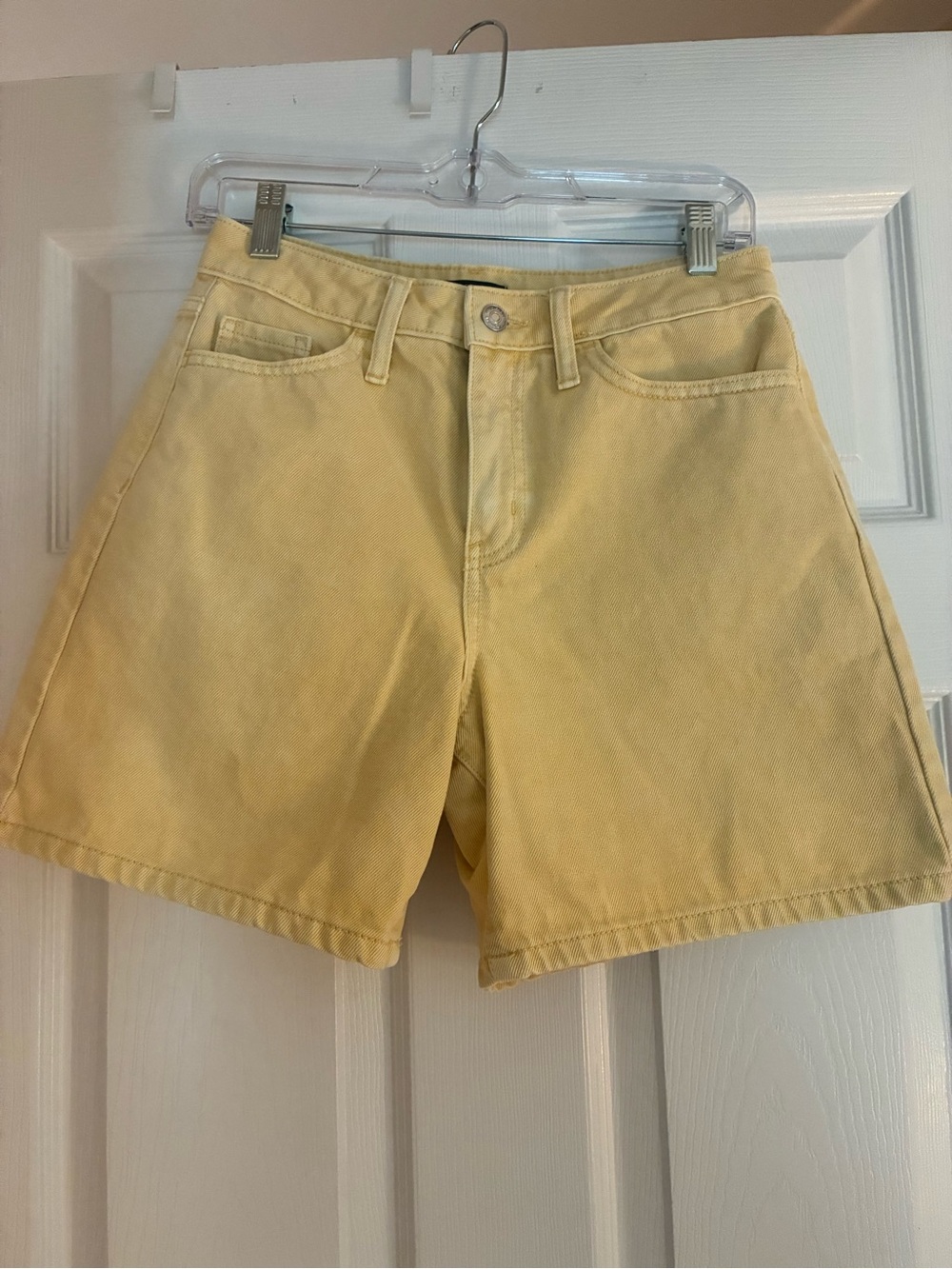 Wild Fable Women’s High-Rise Yellow Denim Shorts Bermuda